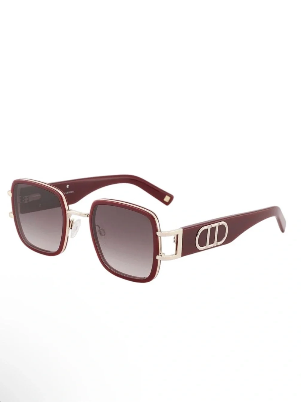 NEW Carolina Lemke Merlot Burgundy & Gold Gradient Sunglasses